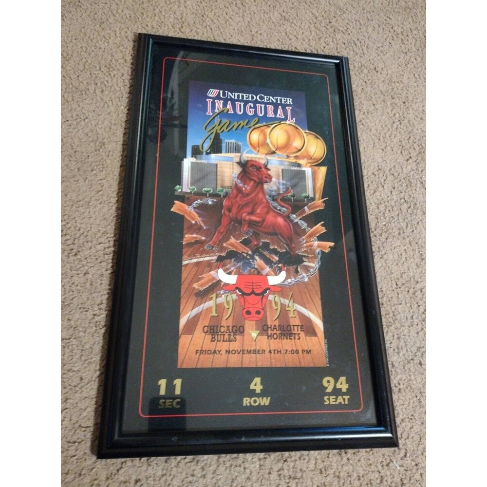 1994 Sportpads Chicago Bulls United Center Inaugural Game framed picture 25x15